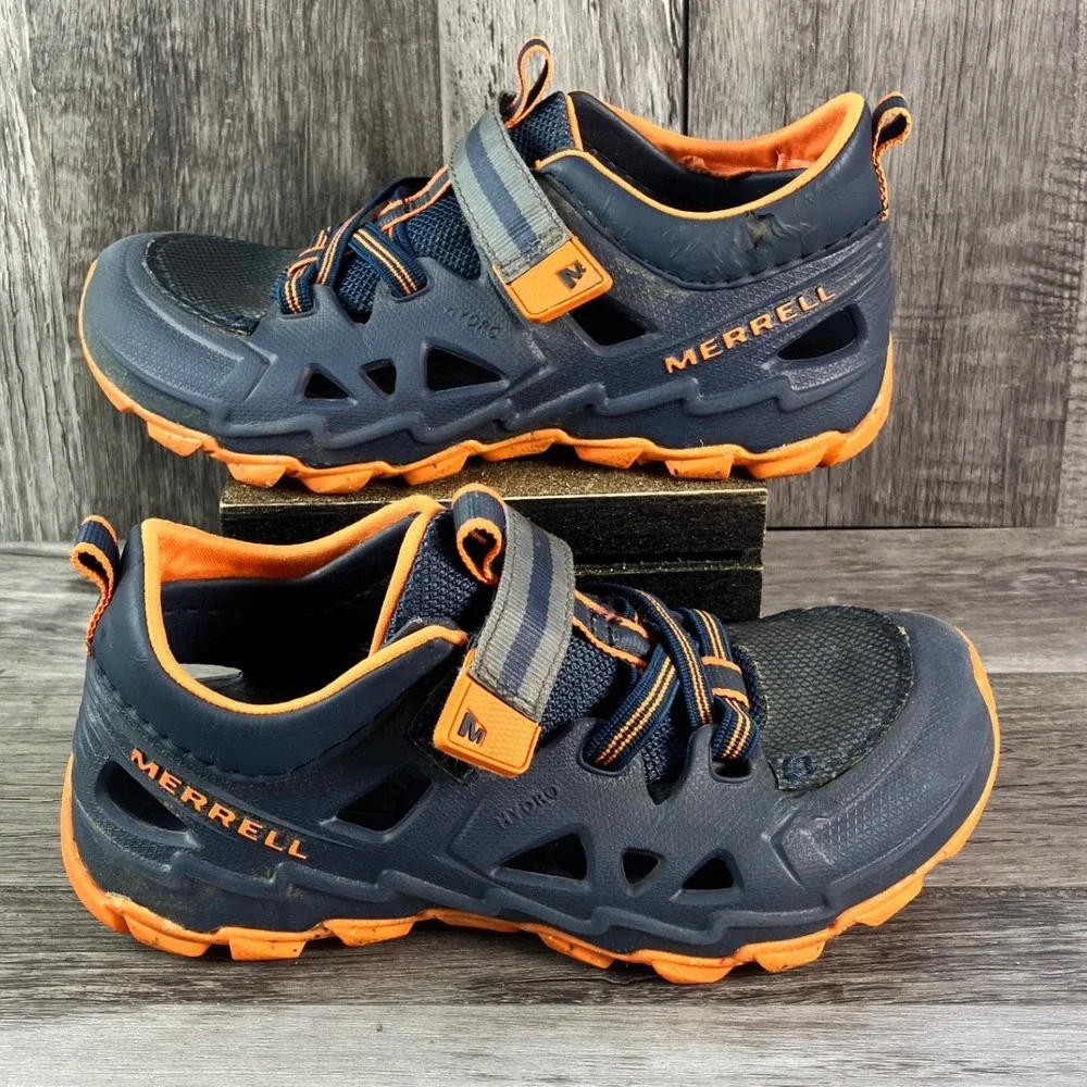 Merrell Boys Hydro 2.0 Navy Blue Orange Water Hiking Sandals MC59705 Size 12M